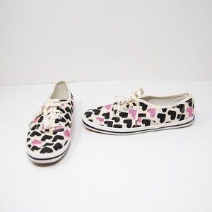 Keds x Kate Spade Heart Print Pattern Glitter Sparkle Low Top Sneakers Shoes 6